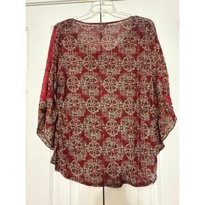 Siren Lily Printed Blouse, Size 3X